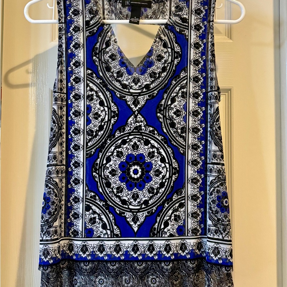 INC Layered Blue and Black Tank Top (never worn)